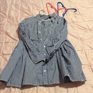 Polo by Ralph Lauren Striped Blue and White Kids Dress